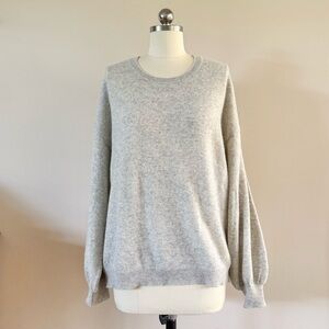 CRUSH / Balloon Sleeve Cashmere Sweater in Gray